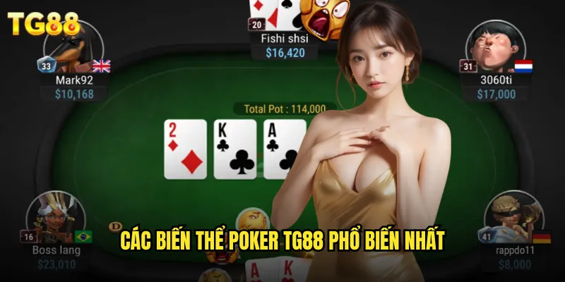 Poker TG88 Texas Hold'em Chuyên Nghiệp Với Giải Đấu Hàng Ngày 2 Các biến thể poker TG88 phổ biến nhất